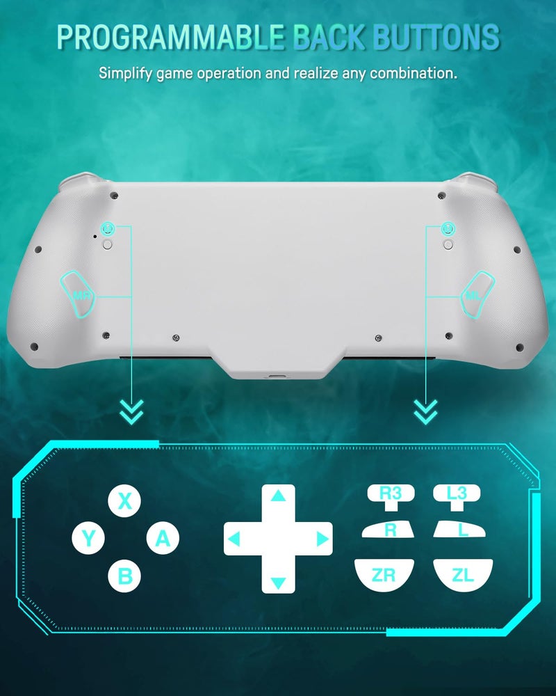 FUNLAB Switch Joypad Controllers for Nintendo Switch/OLED Joycon Replacement, Customizable Switch handheld Controller with Hall Effect Joysticks, Luminous One-Piece Controles Joypad Controller - 7 LED Colors - Image 5